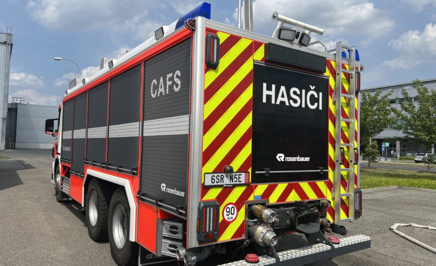 Scania  P124 124G.420 6×4, Rosenbauer 5000L vody + 1000L peny,  penotvorný, systém  Conti Cafs 400-2400